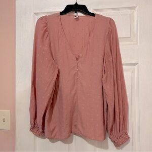 Old Navy Long Sleeve Blouse Women's Size Large Mauve